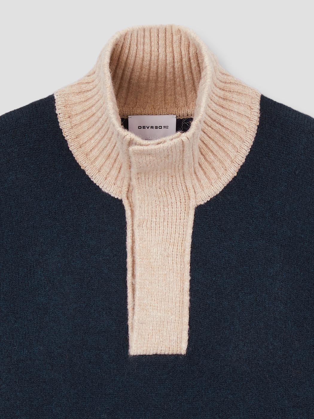 Pull col ouvert bicolore - DEVRED 1902