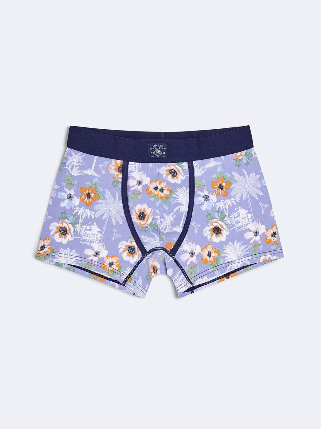 Boxer stretch en coton bio fleuri - DEVRED 1902