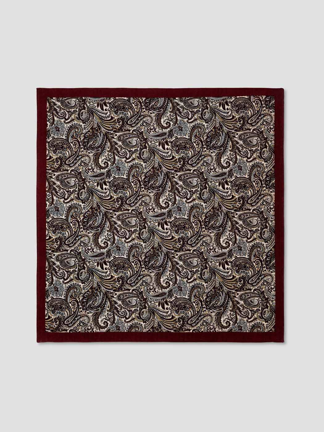 Carré en soie-laine à motifs cachemire - DEVRED 1902