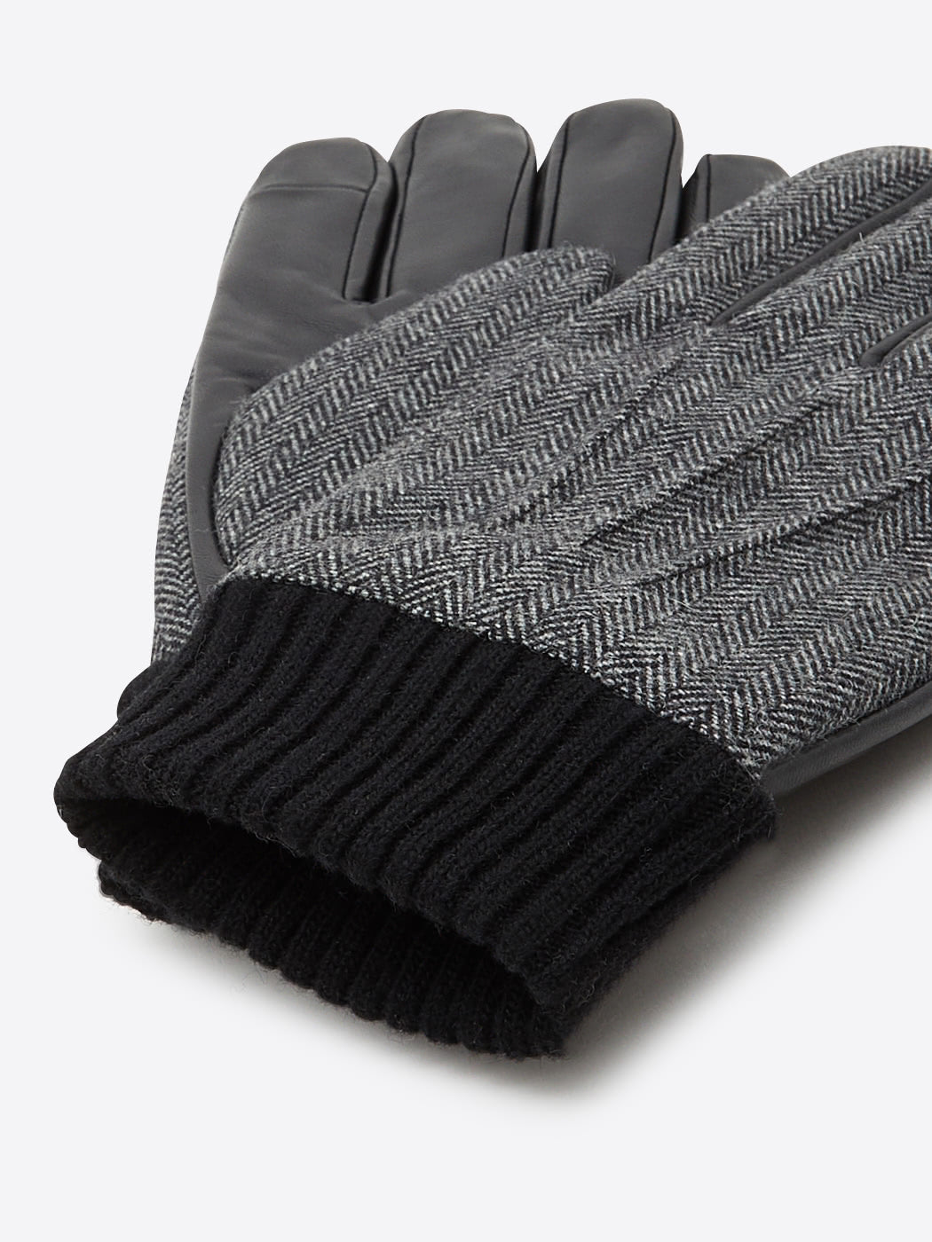 Gants bi-matière cuir et flanelle - DEVRED 1902