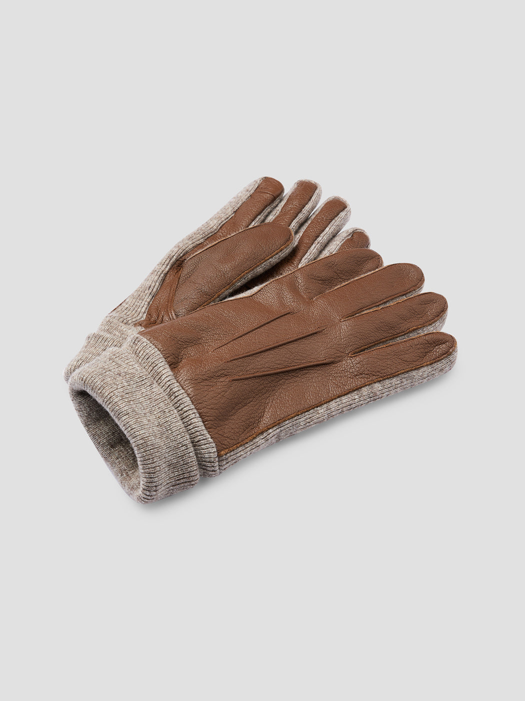 Gants bi-matière cuir et maille - DEVRED 1902