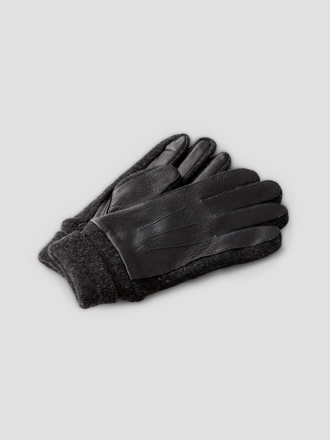 Gants bi-matière cuir et maille - DEVRED 1902