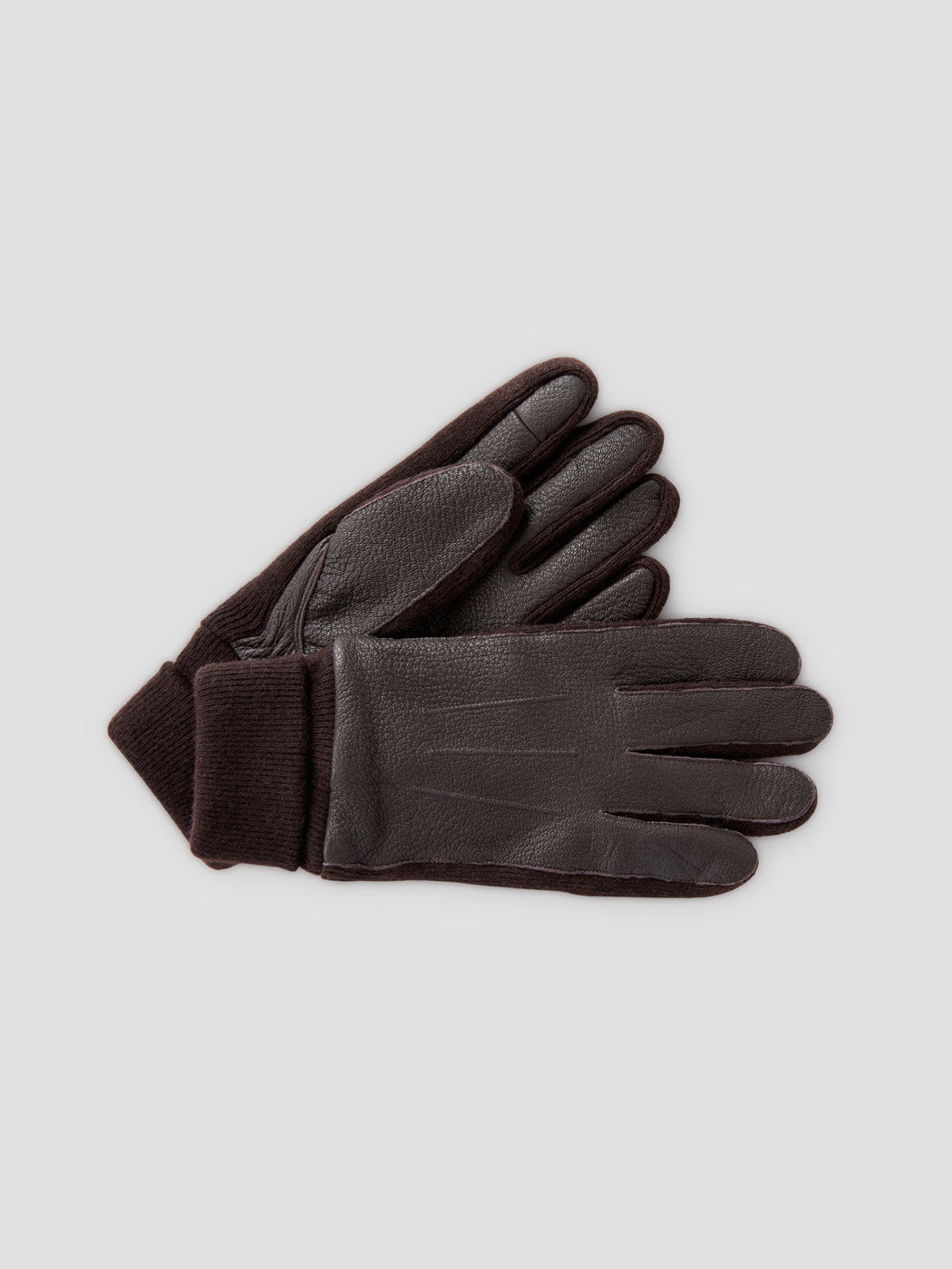 Gants bi-matière cuir et maille - DEVRED 1902