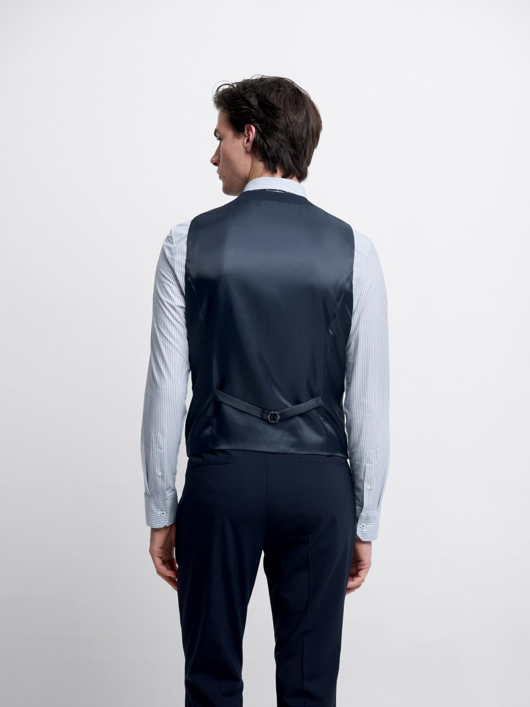 Costume 3 pièces extraslim en laine bleu