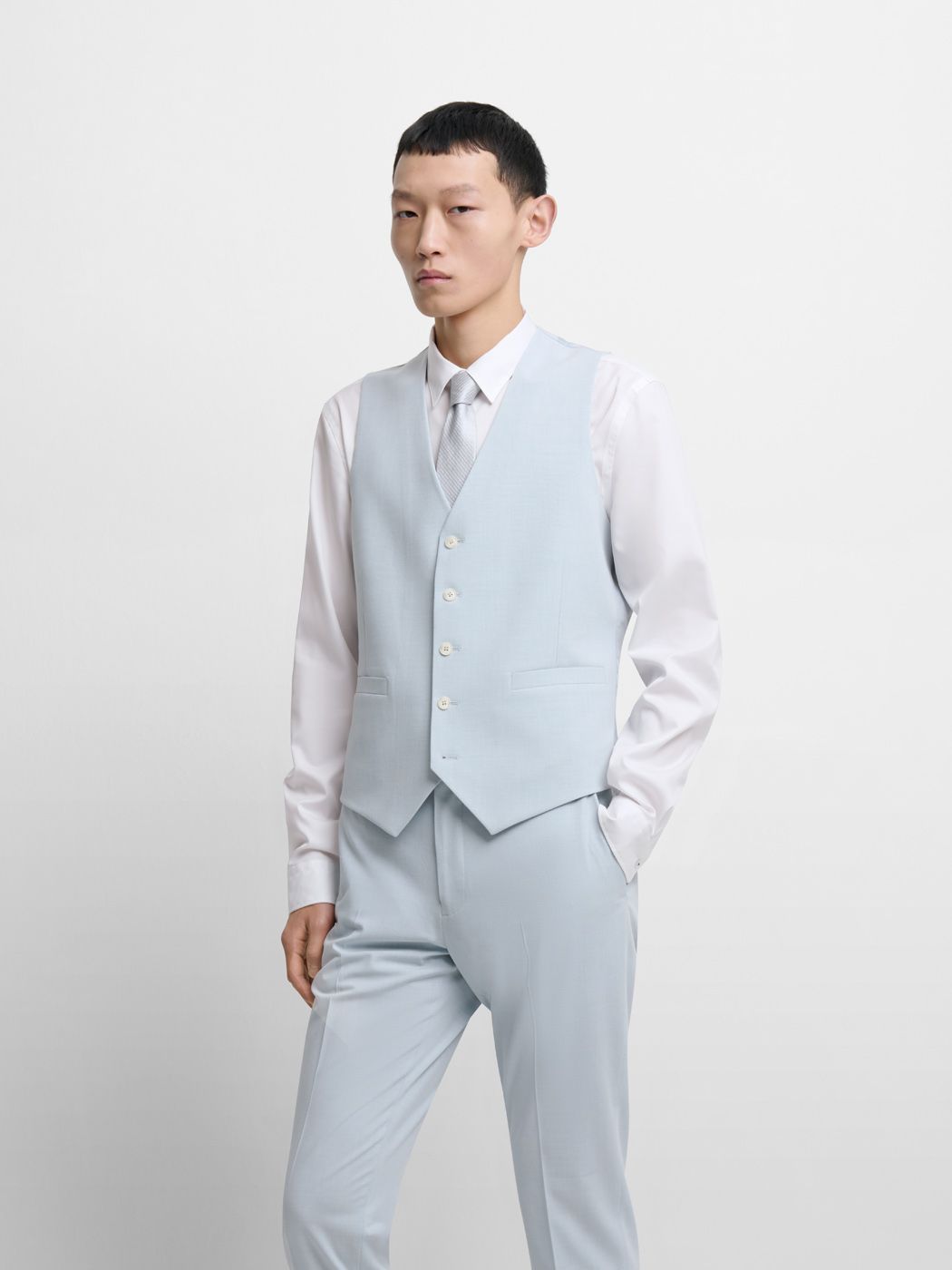 Costume 3 pièces slim bleu clair