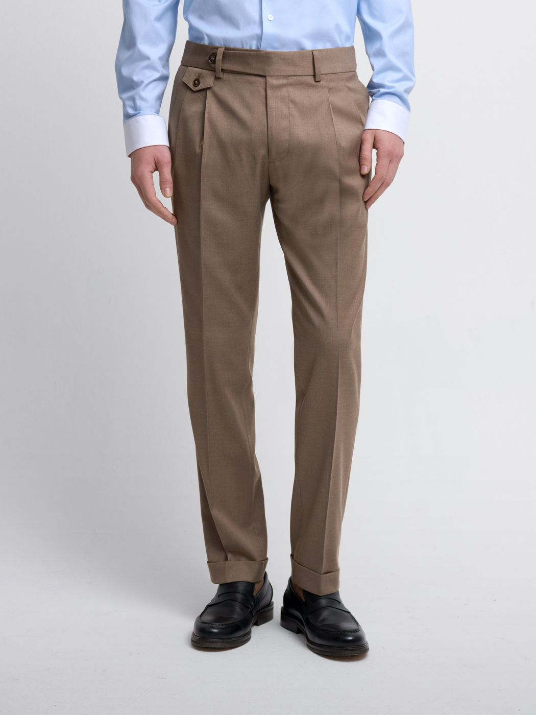 Costume croisé 2 pièces slim couleur tabac