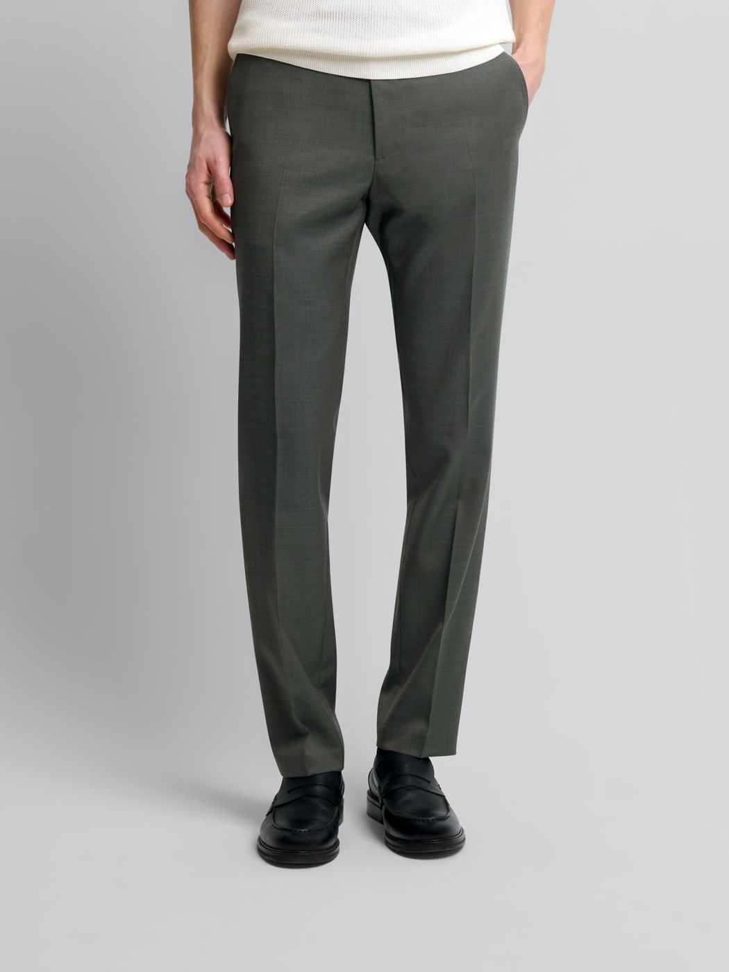 Costume 2 pièces slim en laine vert