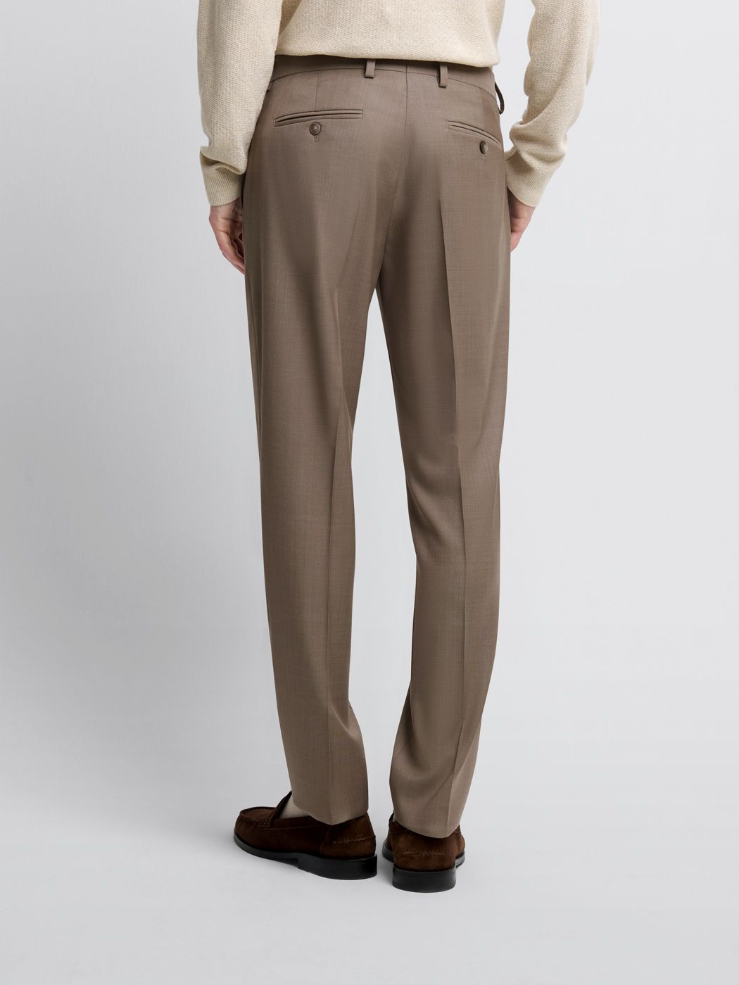 Costume 3 pièces slim en laine marron clair