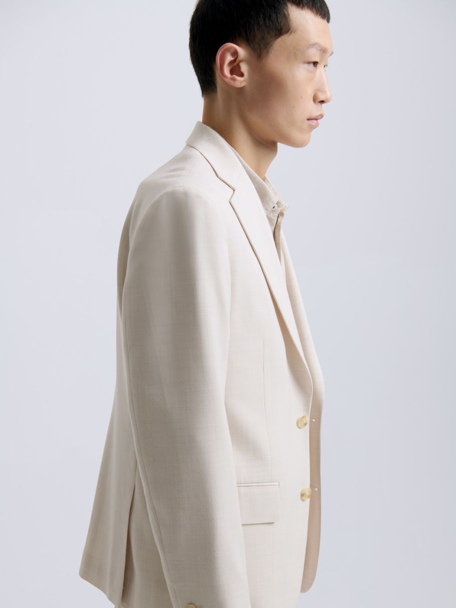 Costume 3 pièces slim blanc en laine mélangée