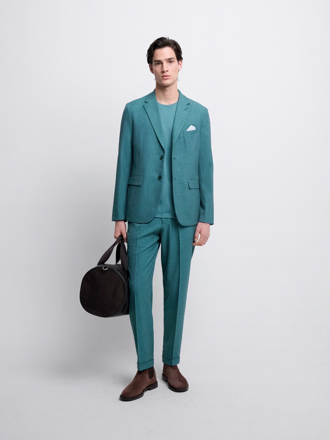 Costume 2 pièces slim bistretch bleu canard