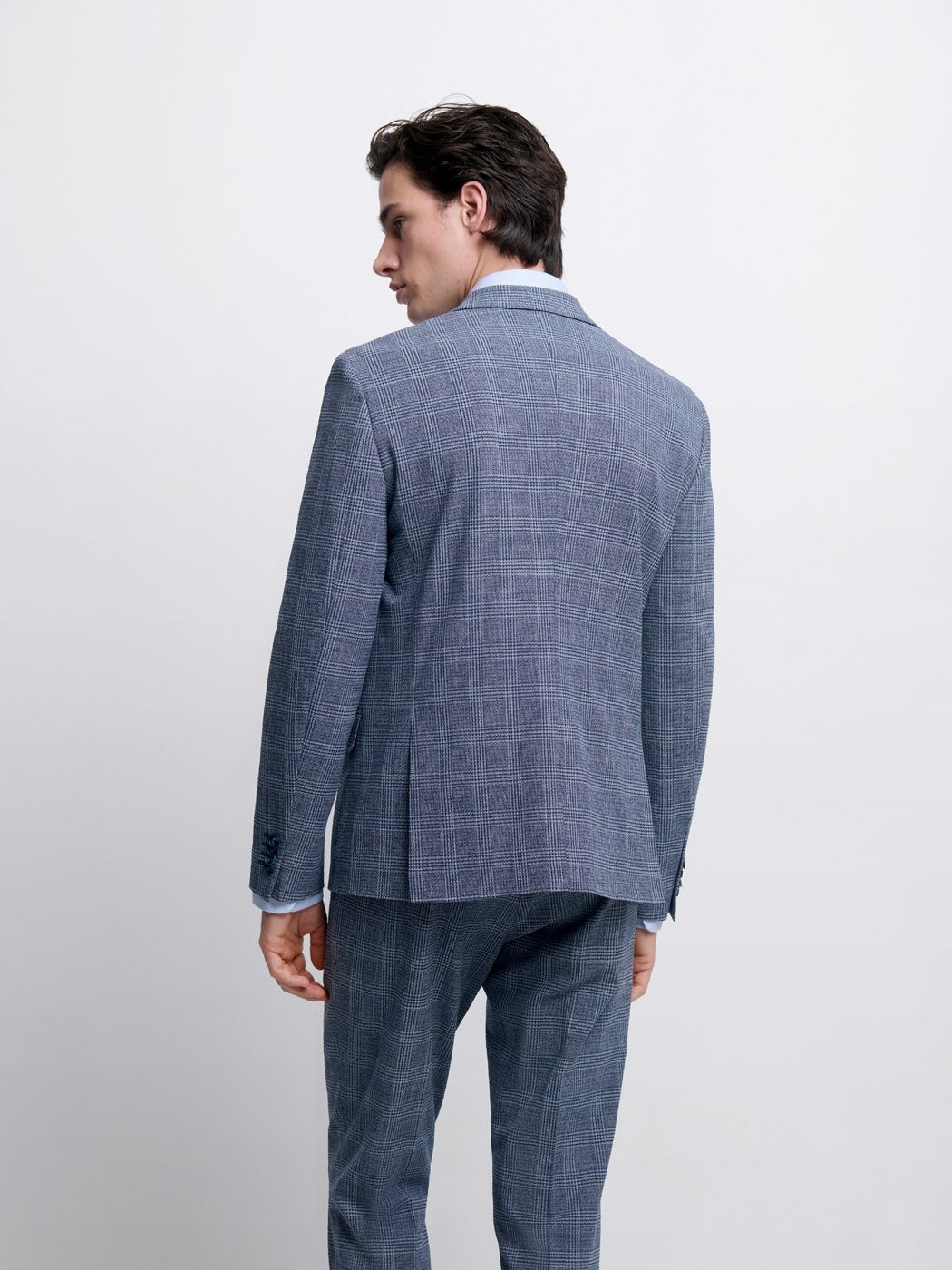 Costume 2 pièces slim bleu nuit à carreaux