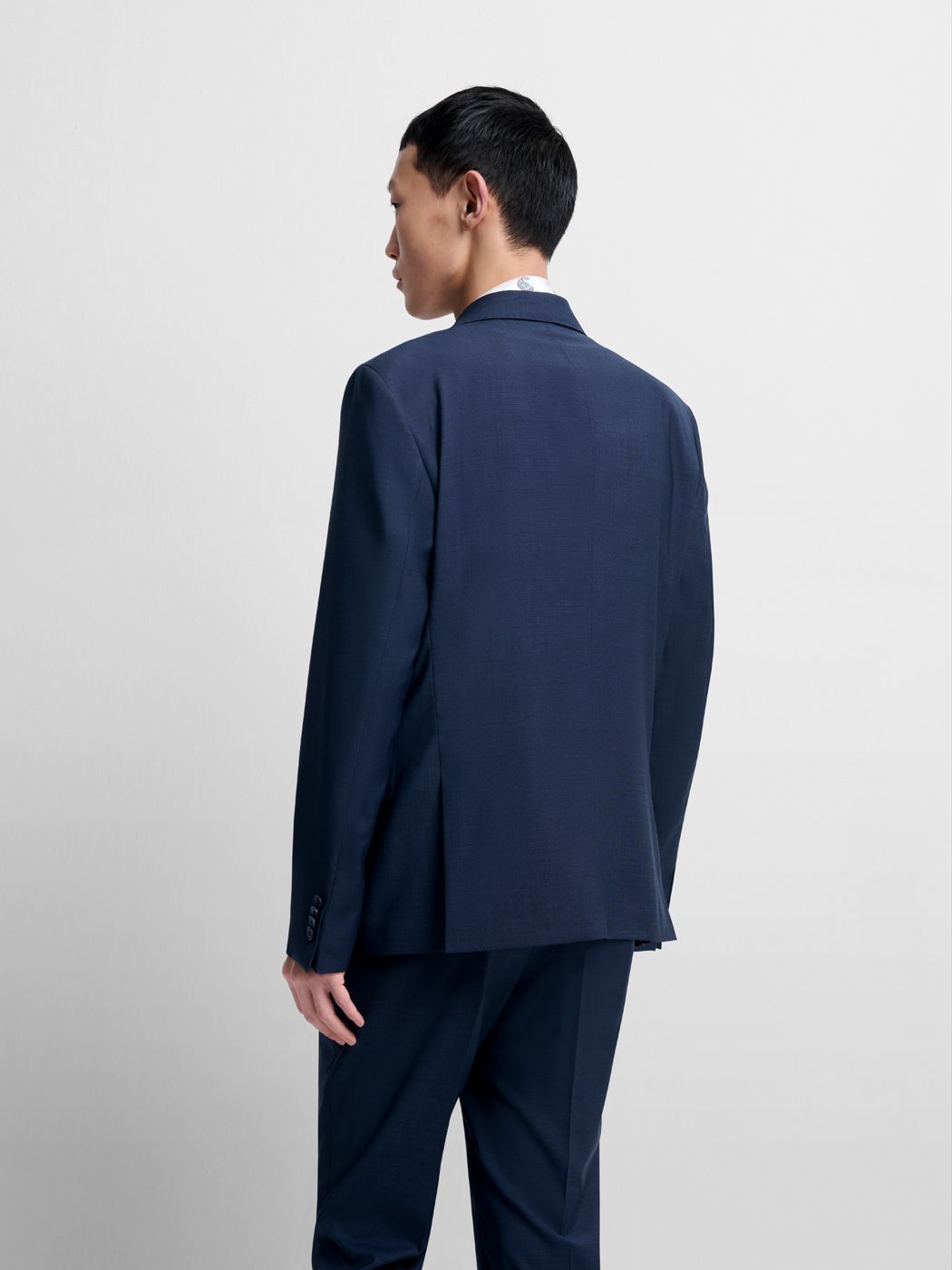 Costume 2 pièces slim en laine bleu nuit