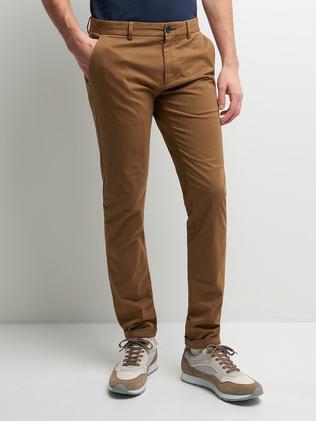 Chino slim en coton élasthane uni - DEVRED 1902