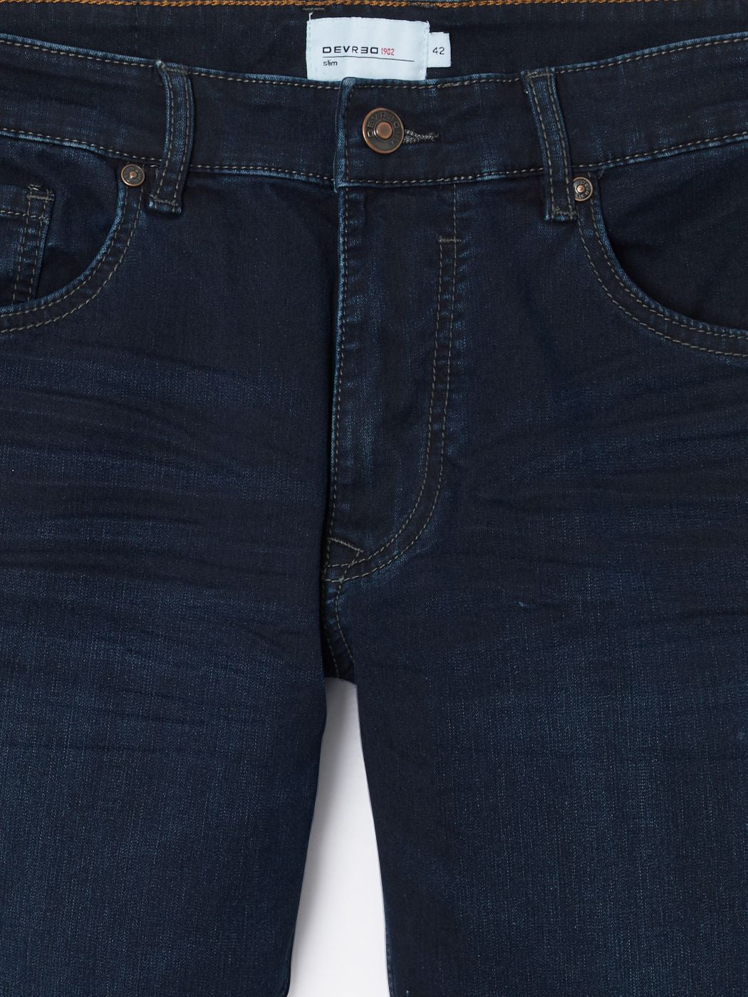 Jean denim délavé en coton stretch - DEVRED 1902