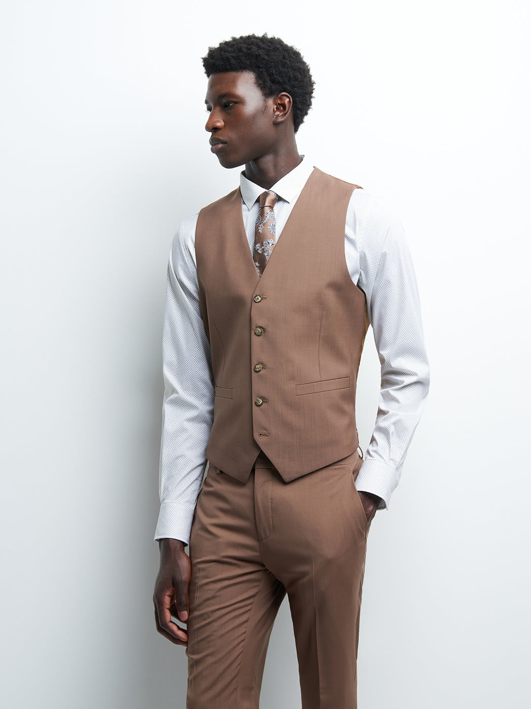 Gilet coordonnable en laine uni - DEVRED 1902