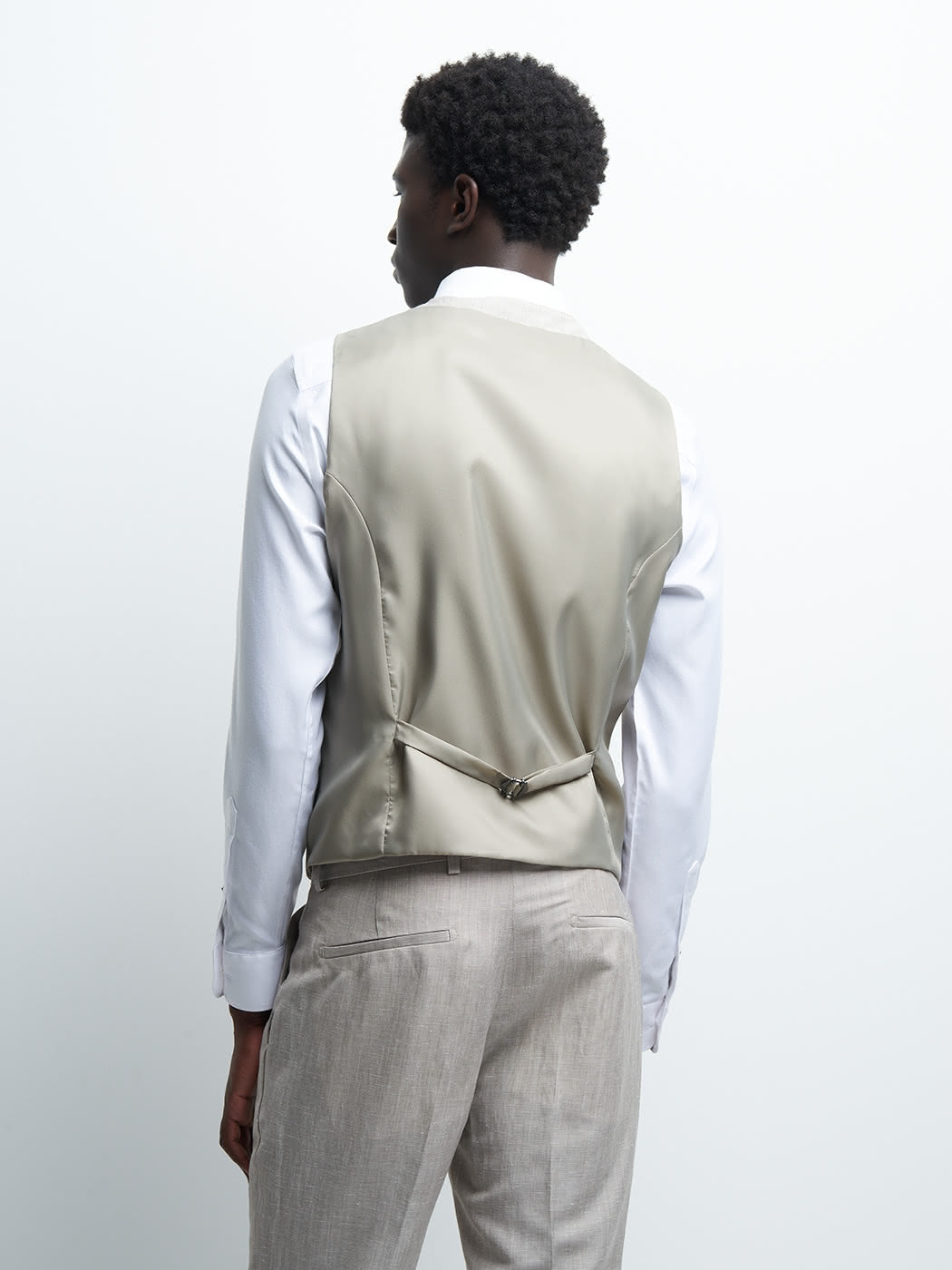 Gilet coordonnable en lin mélangé uni - DEVRED 1902
