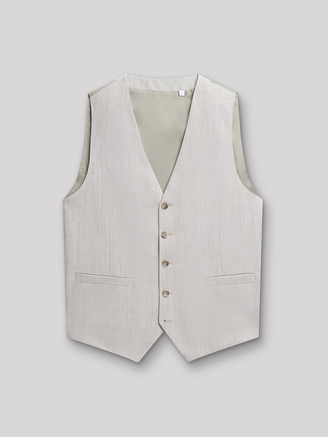 Gilet coordonnable en lin mélangé uni - DEVRED 1902