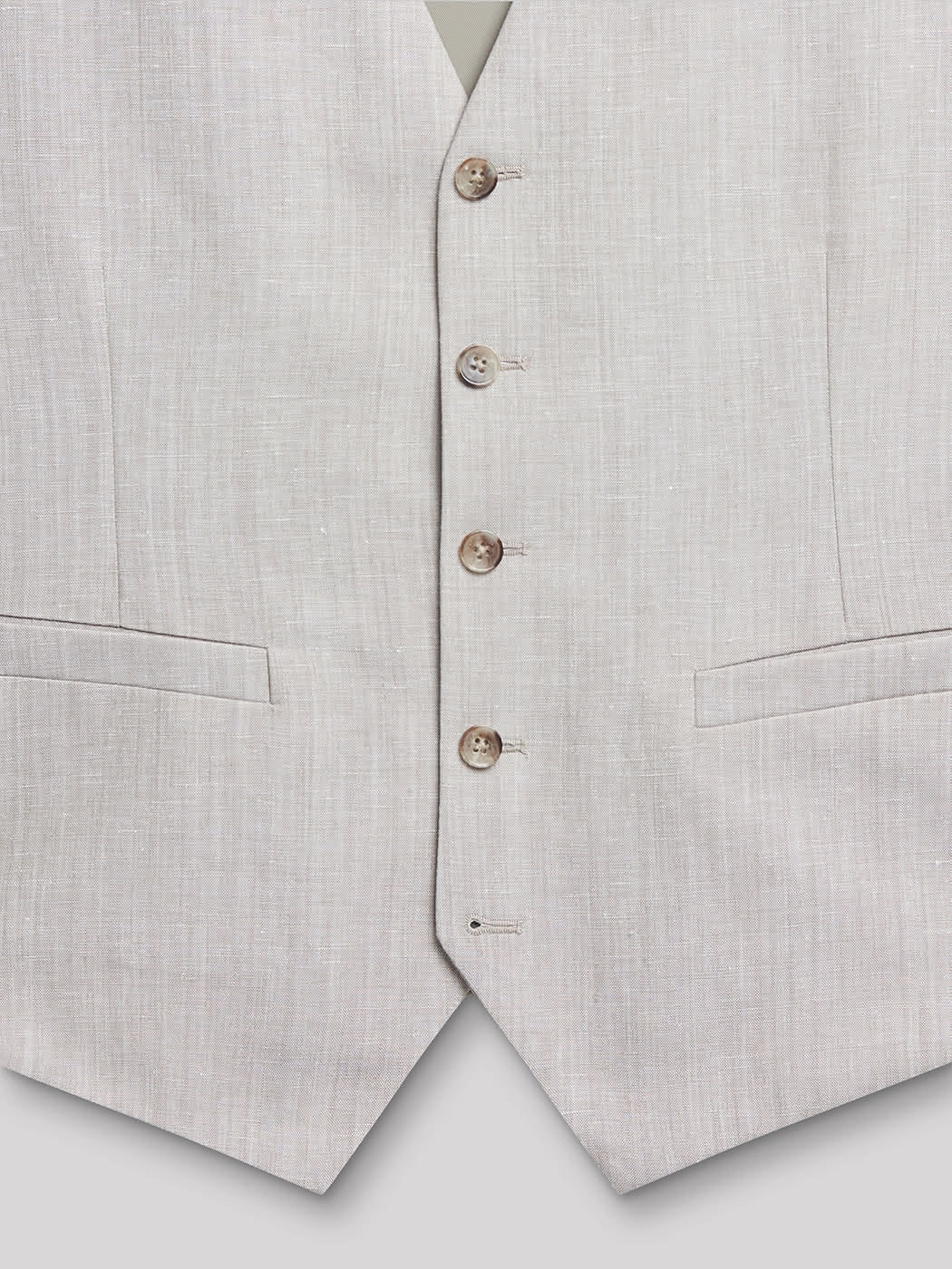 Gilet coordonnable en lin mélangé uni - DEVRED 1902