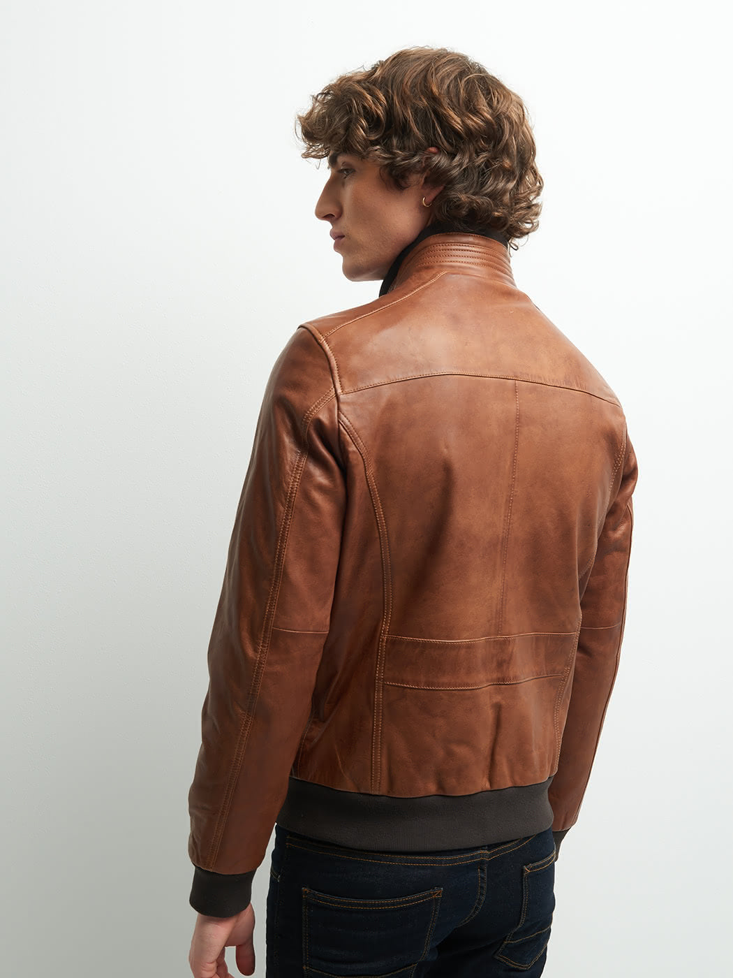 Blouson en cuir col montant - DEVRED 1902