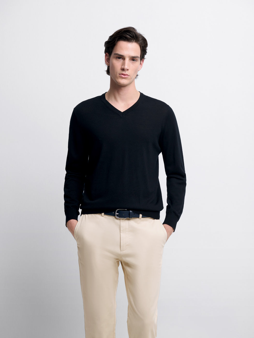 Pull col V en laine Mérinos - DEVRED 1902