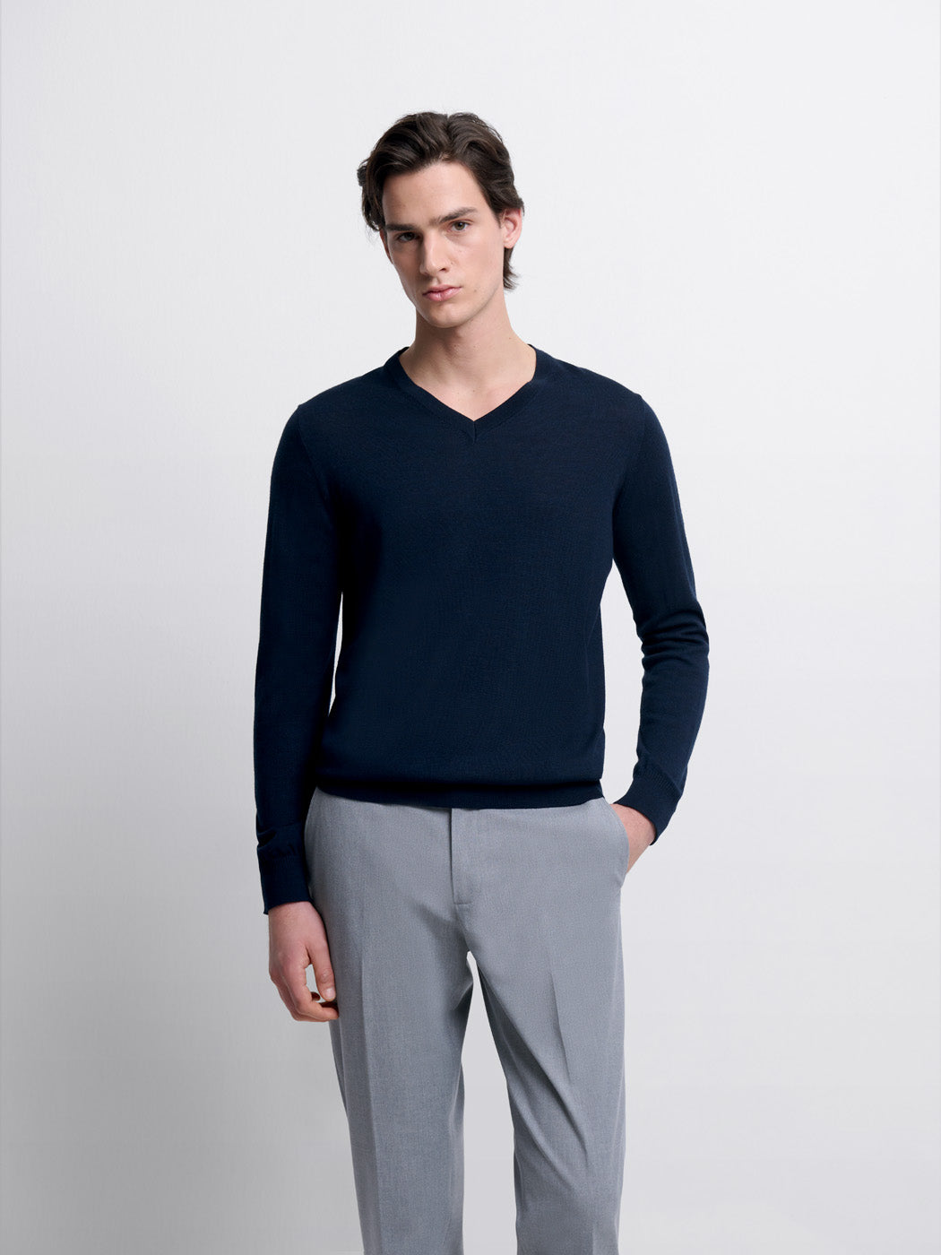 Pull col V en laine Mérinos - DEVRED 1902