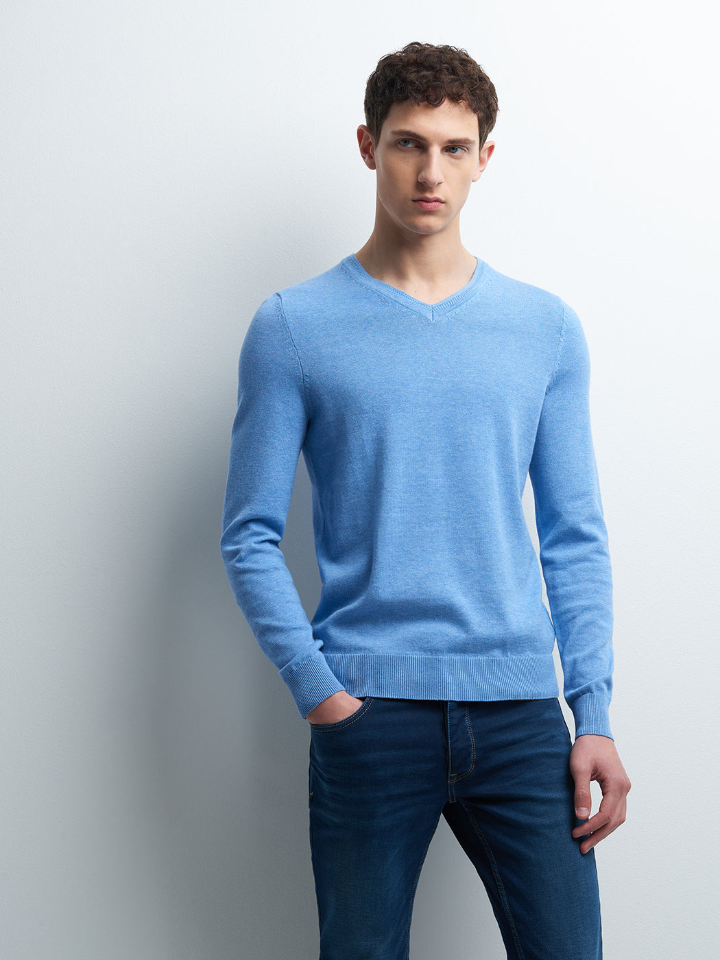 Pull col V en coton - DEVRED 1902