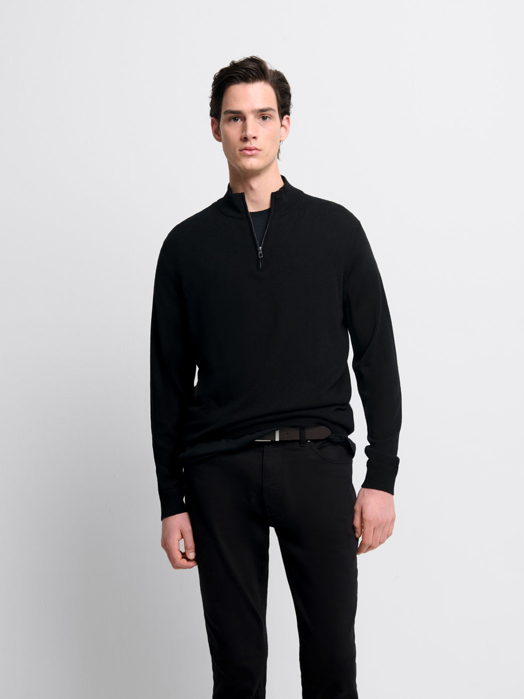 Pull col cheminée zippé en laine Mérinos - DEVRED 1902