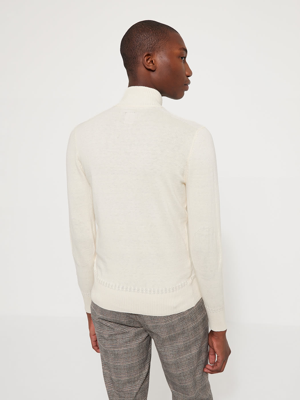 Pull col boutonné uni en coton cachemire - DEVRED 1902