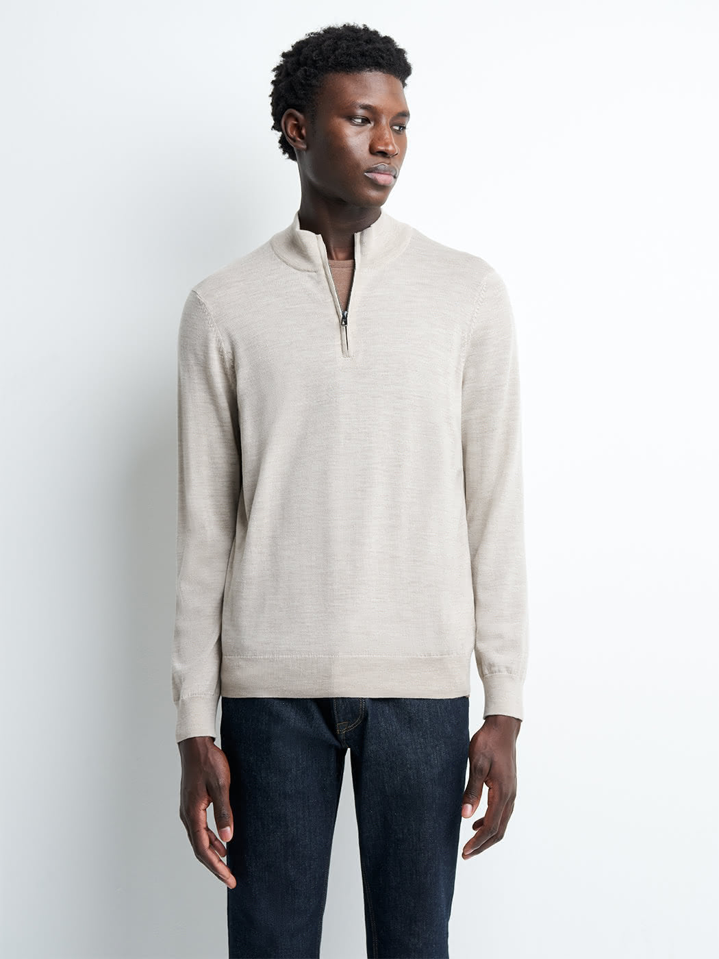 Pull col montant zippé en laine mérinos - DEVRED 1902