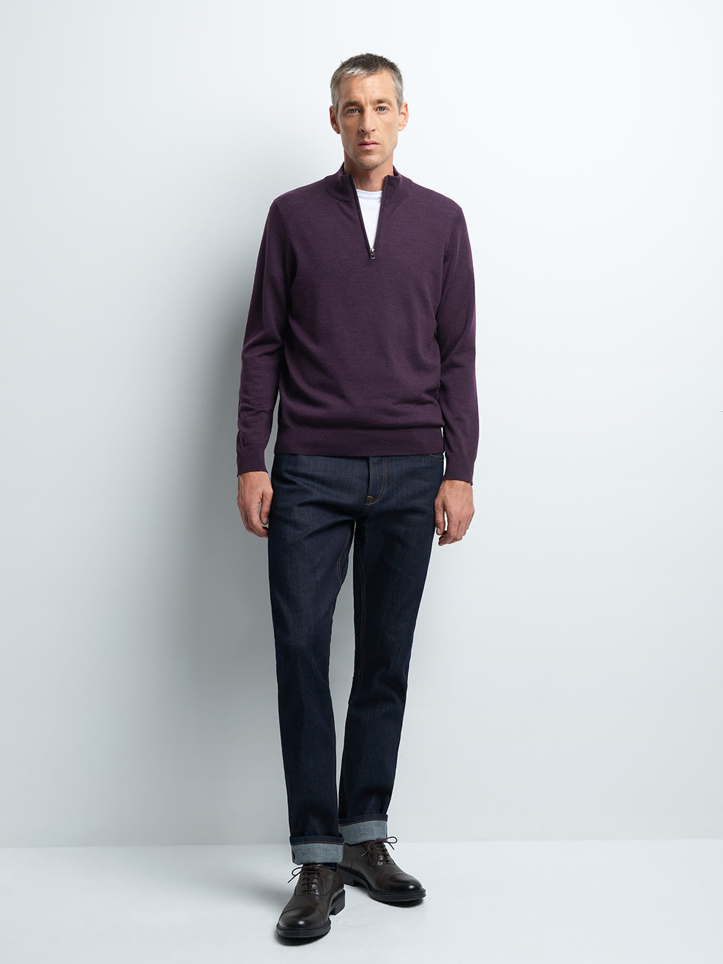 Pull col montant zippé en laine mérinos - DEVRED 1902