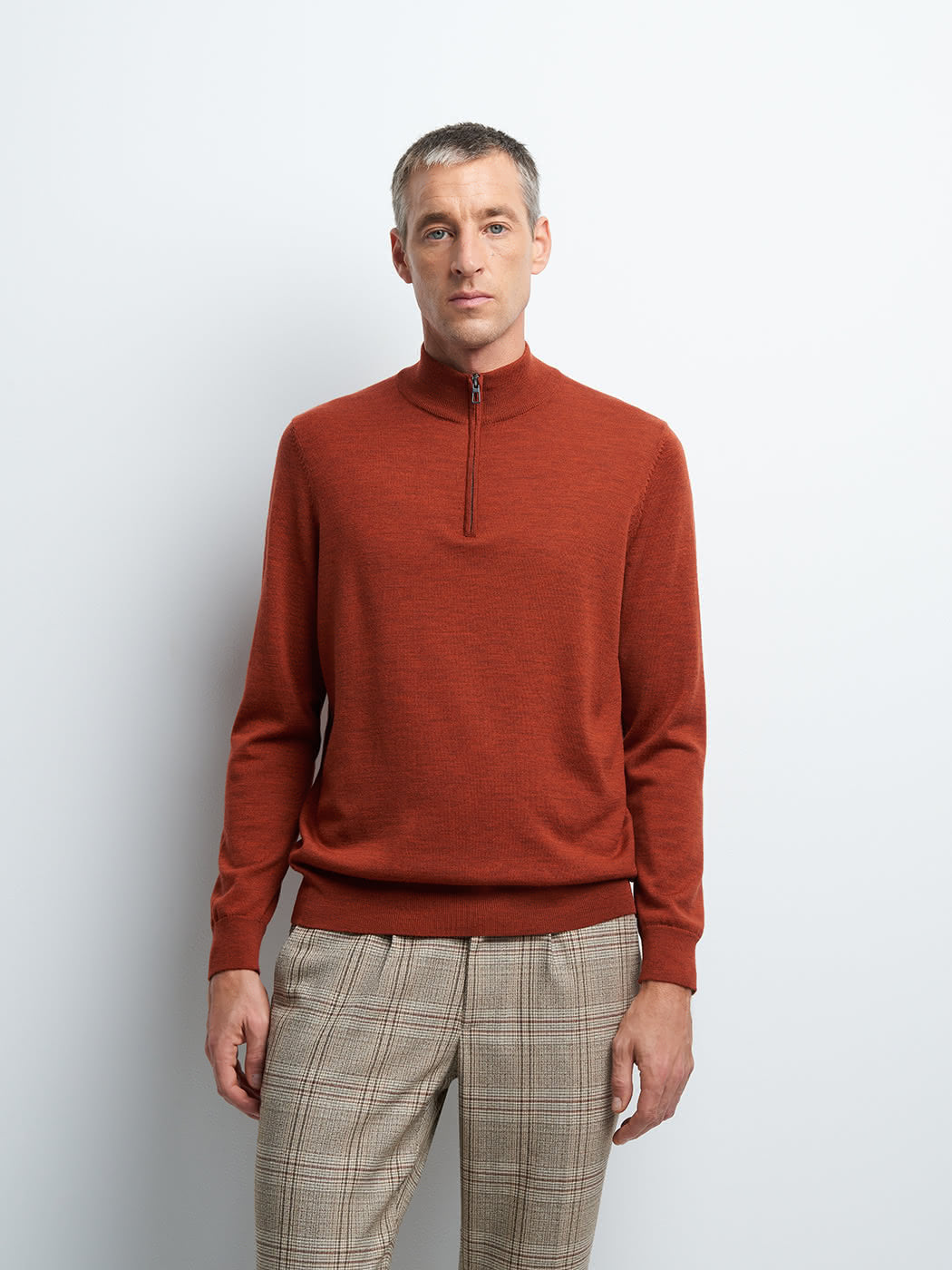 Pull col montant zippé en laine mérinos - DEVRED 1902