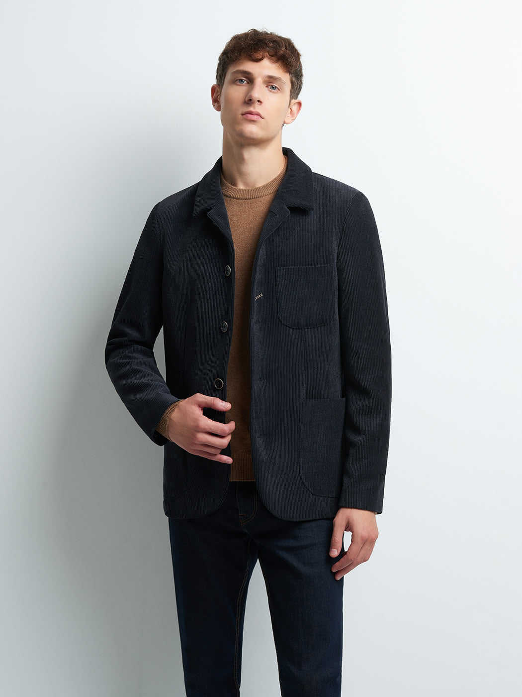 Veste slim en velours côtelé uni - DEVRED 1902