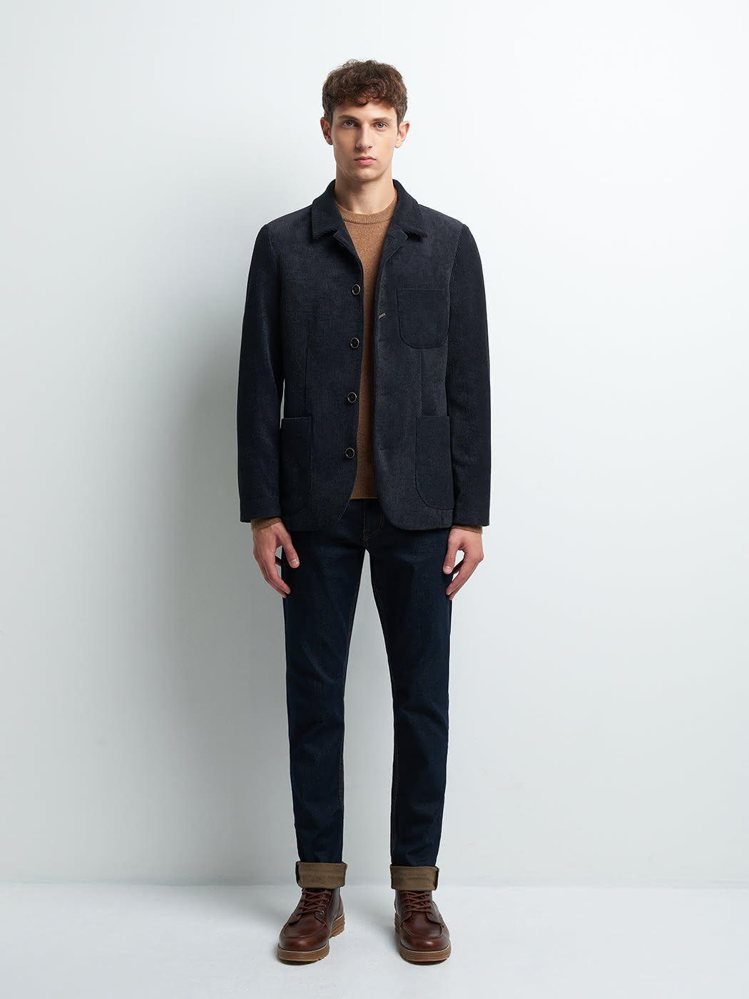 Veste slim en velours côtelé uni - DEVRED 1902