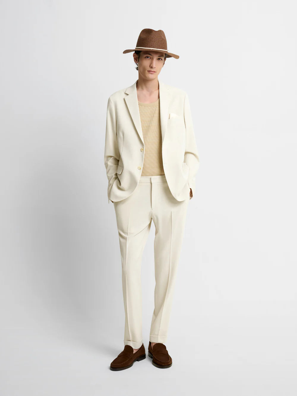 Costume 2 pièces slim bistretch blanc neige