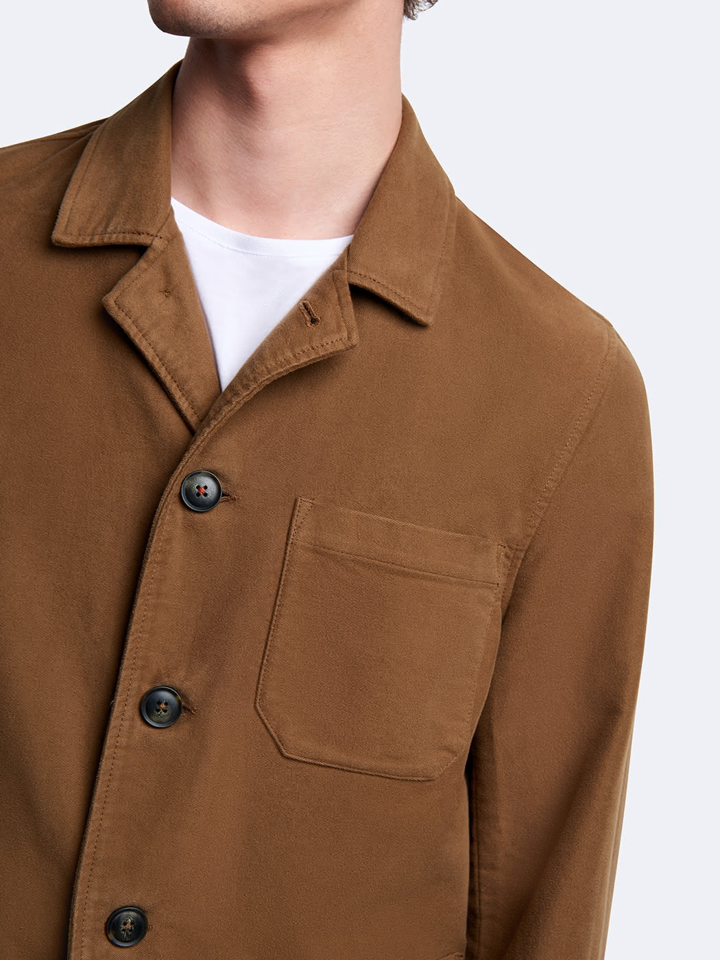 Veste casual droite en coton col chemise - DEVRED 1902