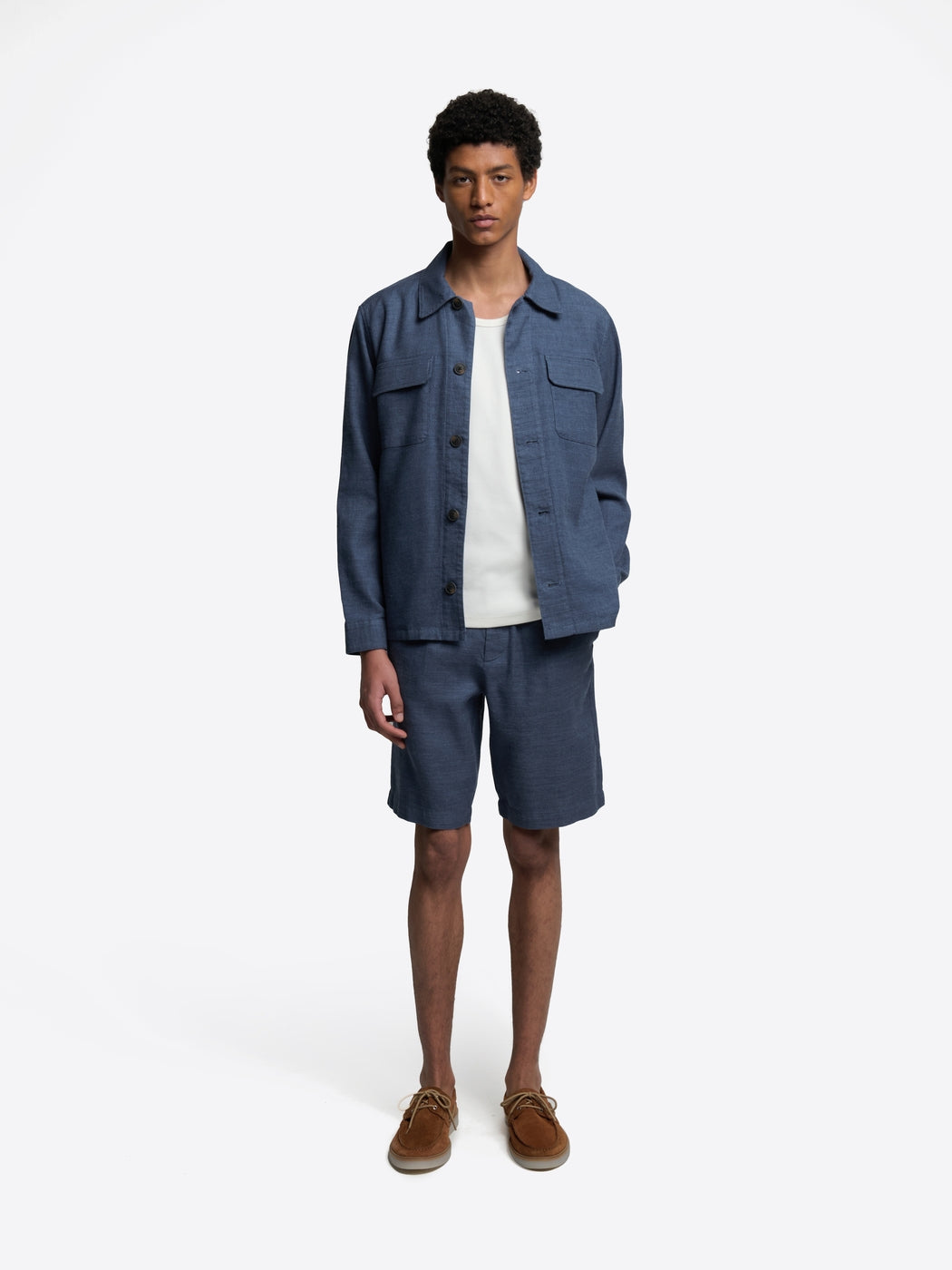 Veste regular en coton lin col chemise - DEVRED 1902