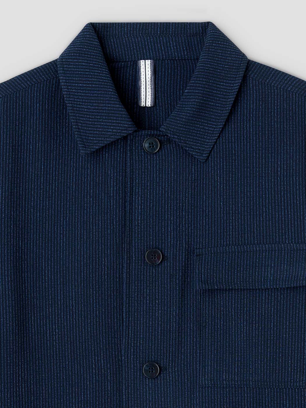 Veste regular col chemise en seersucker - DEVRED 1902