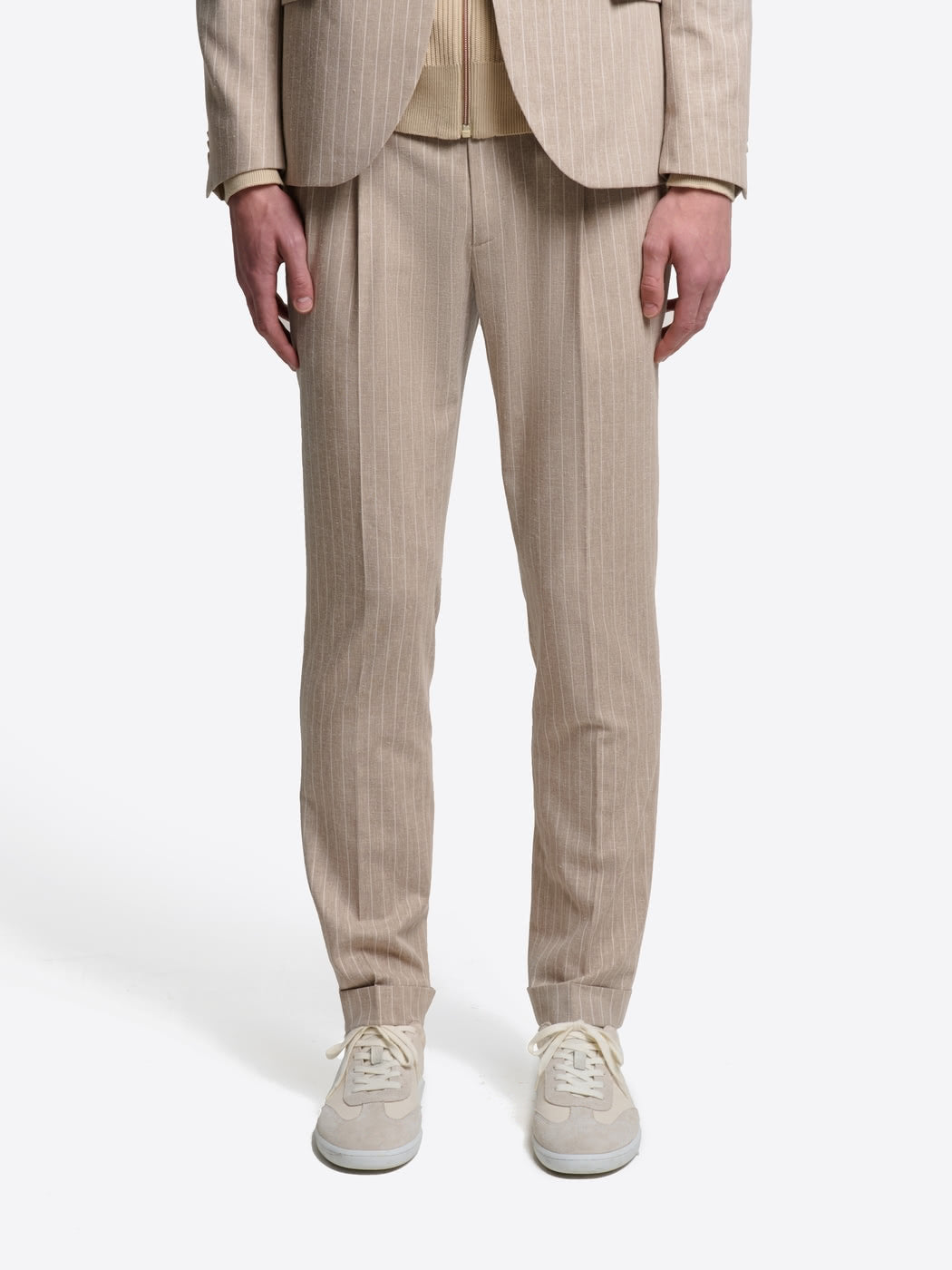 Pantalon de costume slim coton lin rayé - DEVRED 1902