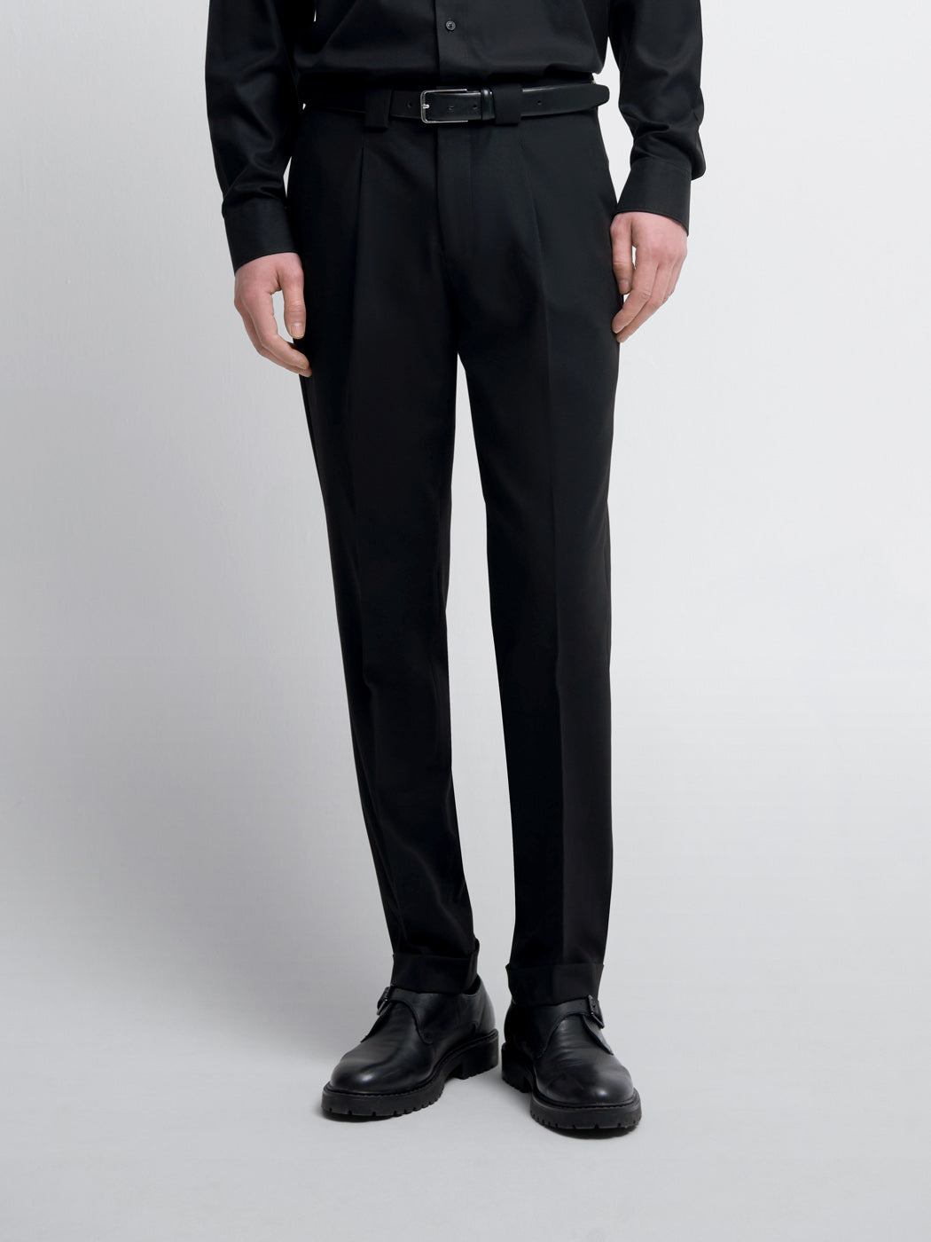 Costume croisé 2 pièces slim noir en laine