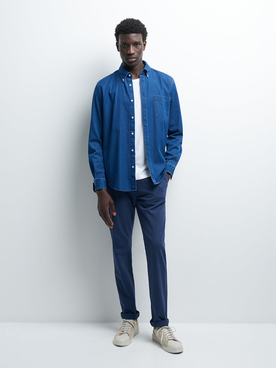 Chino slim en coton élasthane chiné - DEVRED 1902