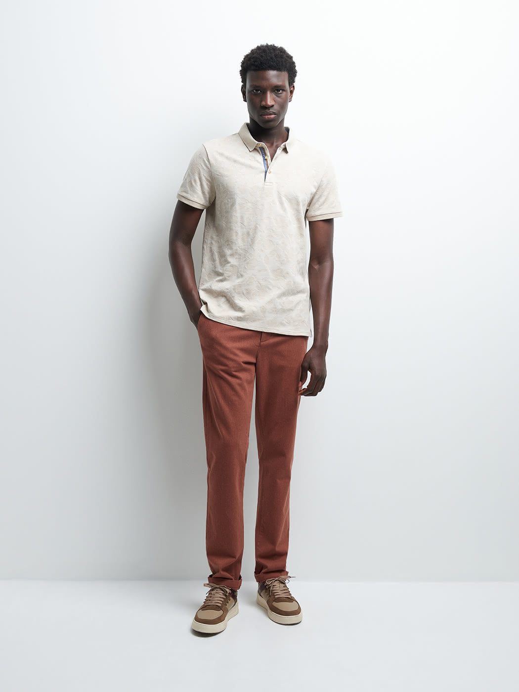 Chino slim en coton élasthane chiné - DEVRED 1902