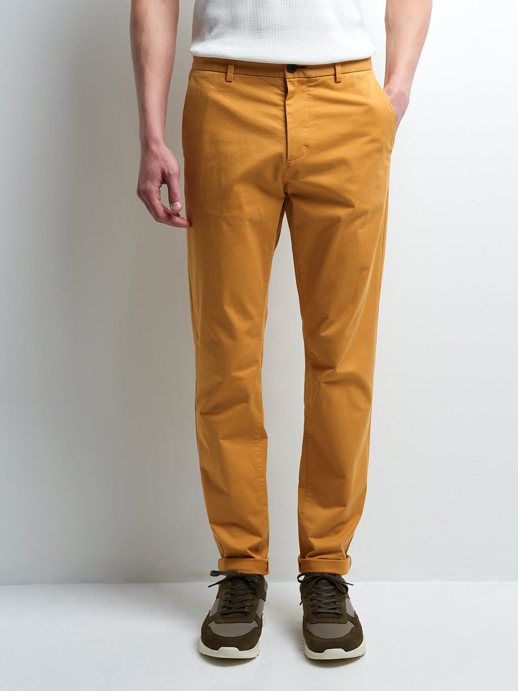 Chino slim en coton élasthane uni - DEVRED 1902