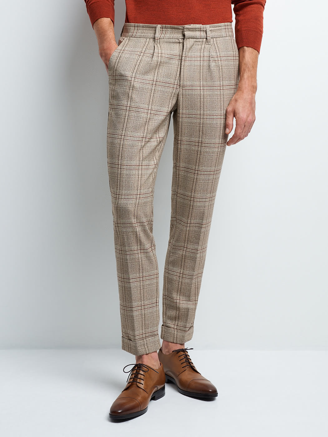 Pantalon en poly-viscose carreaux - DEVRED 1902