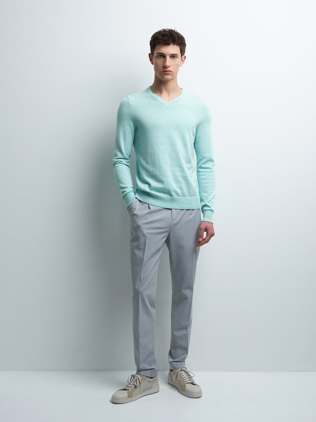 Pantalon en poly-viscose uni - DEVRED 1902