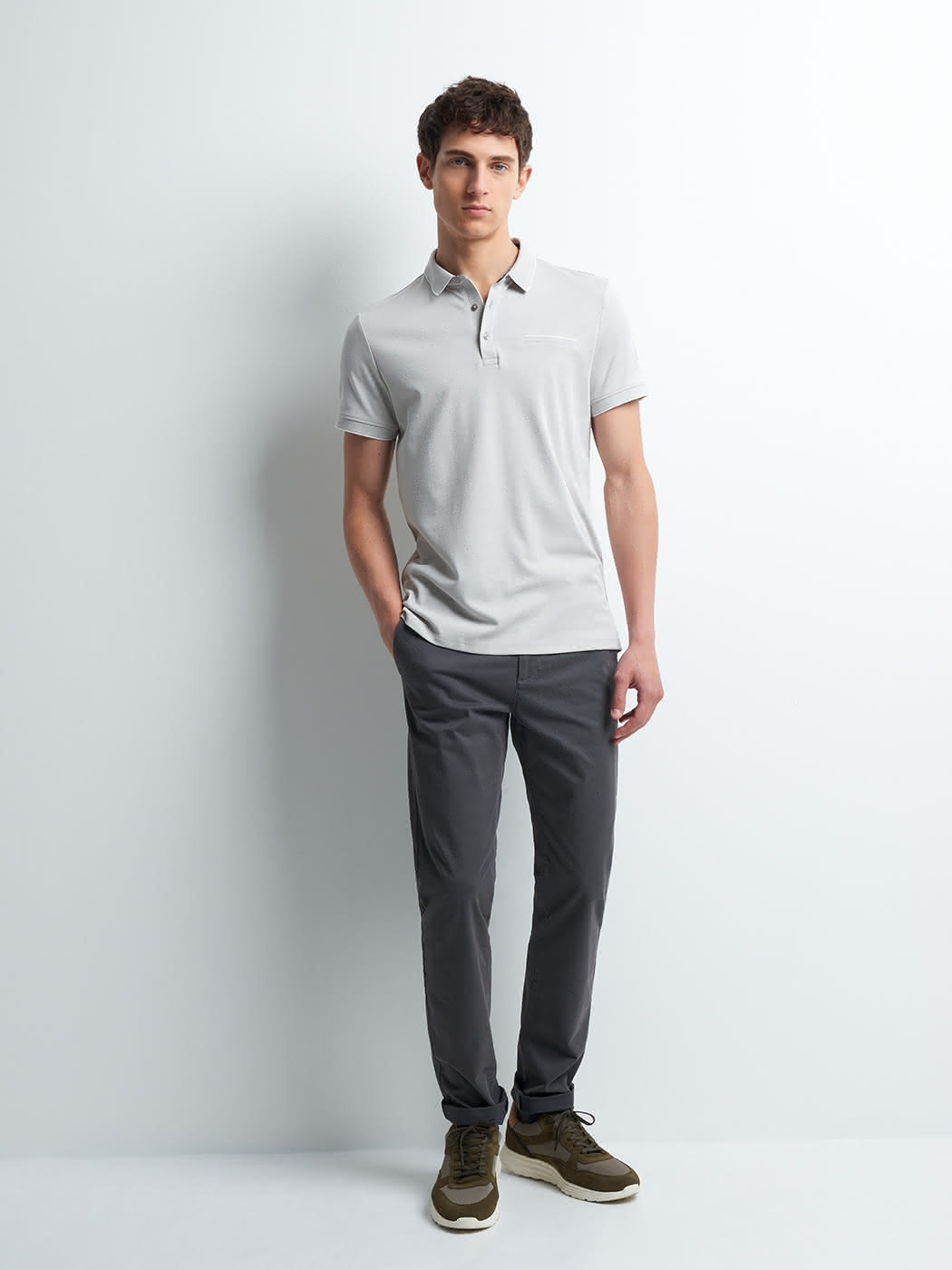 Chino slim en coton élasthane uni - DEVRED 1902