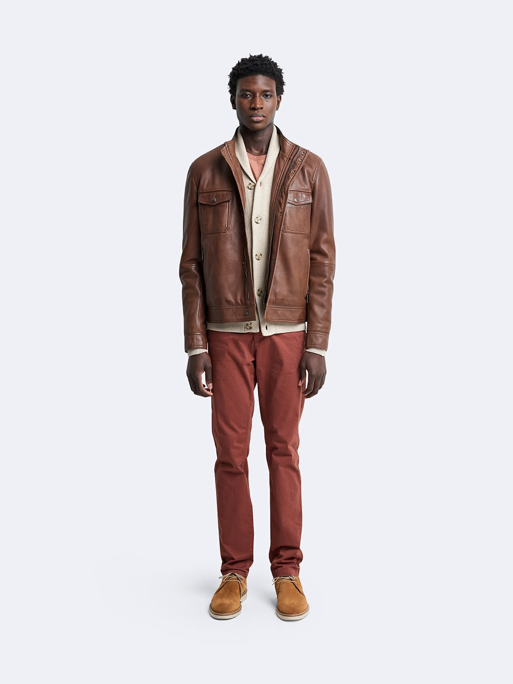 Chino slim en coton élasthane uni - DEVRED 1902