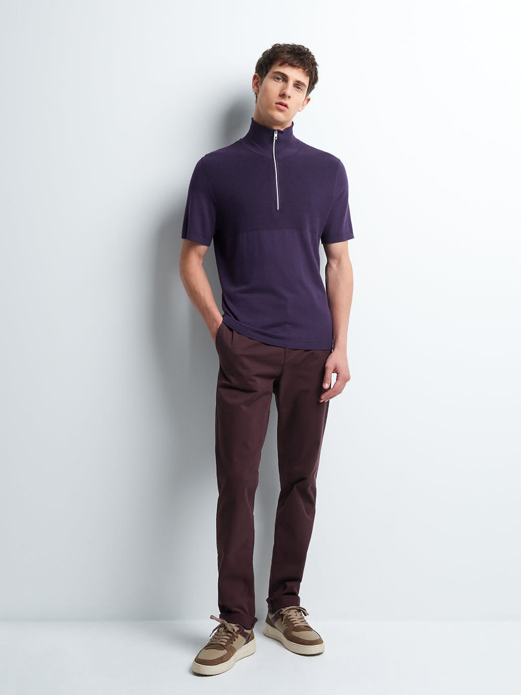 Chino slim en coton élasthane uni - DEVRED 1902
