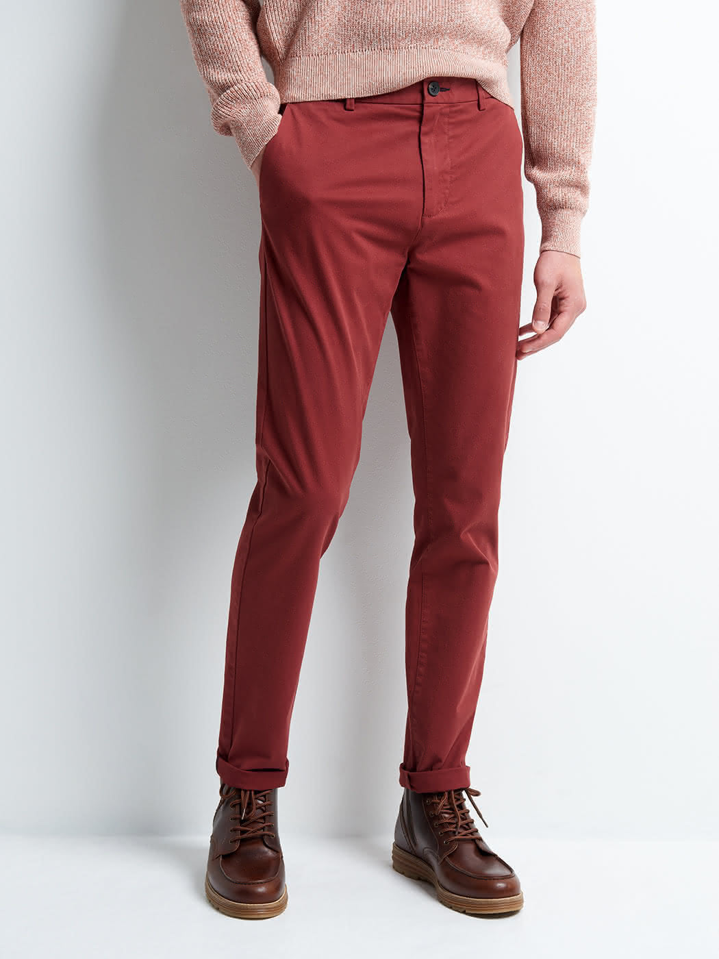 Chino slim en coton élasthane uni - DEVRED 1902