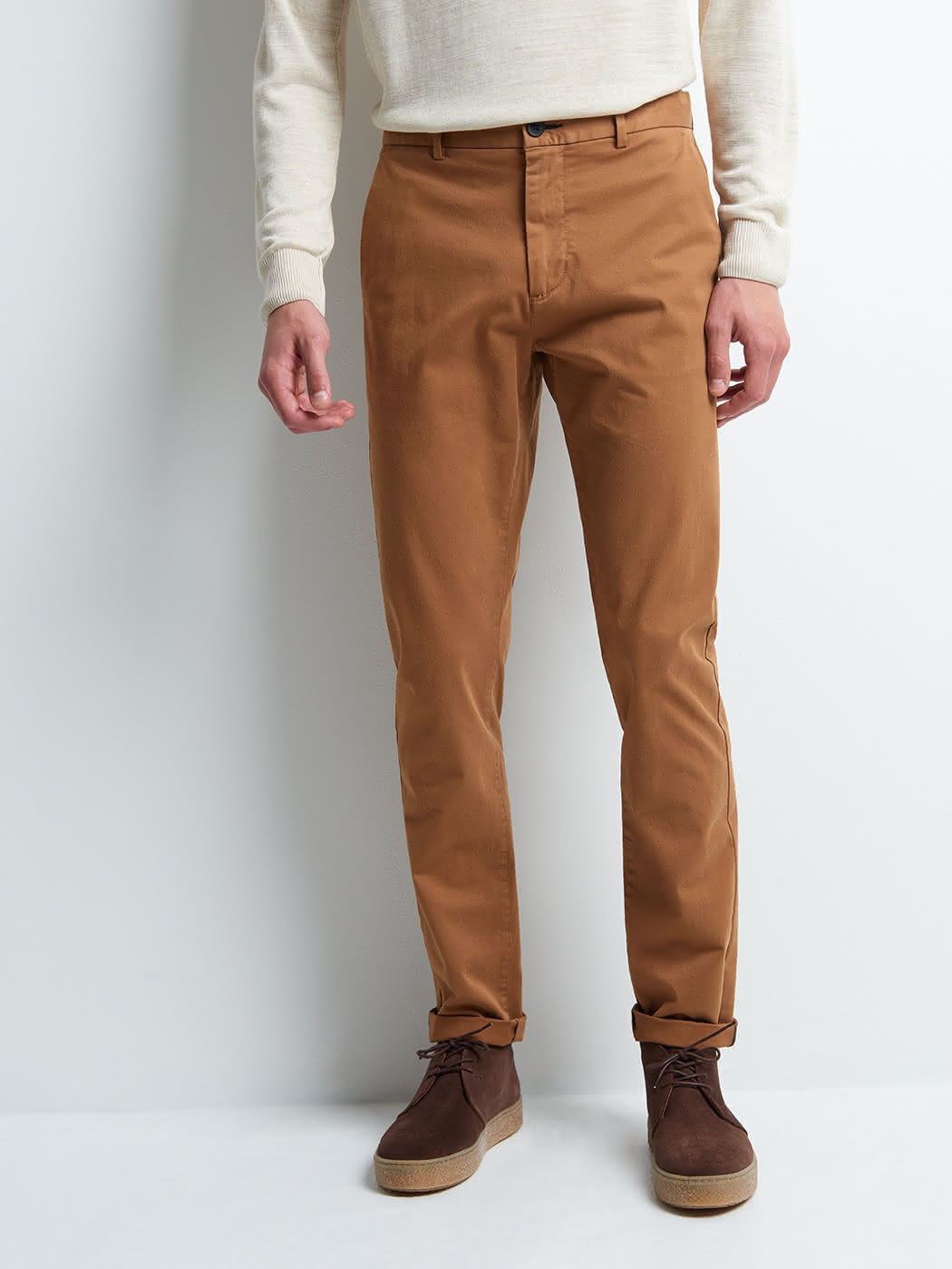 Chino slim en coton élasthane uni - DEVRED 1902