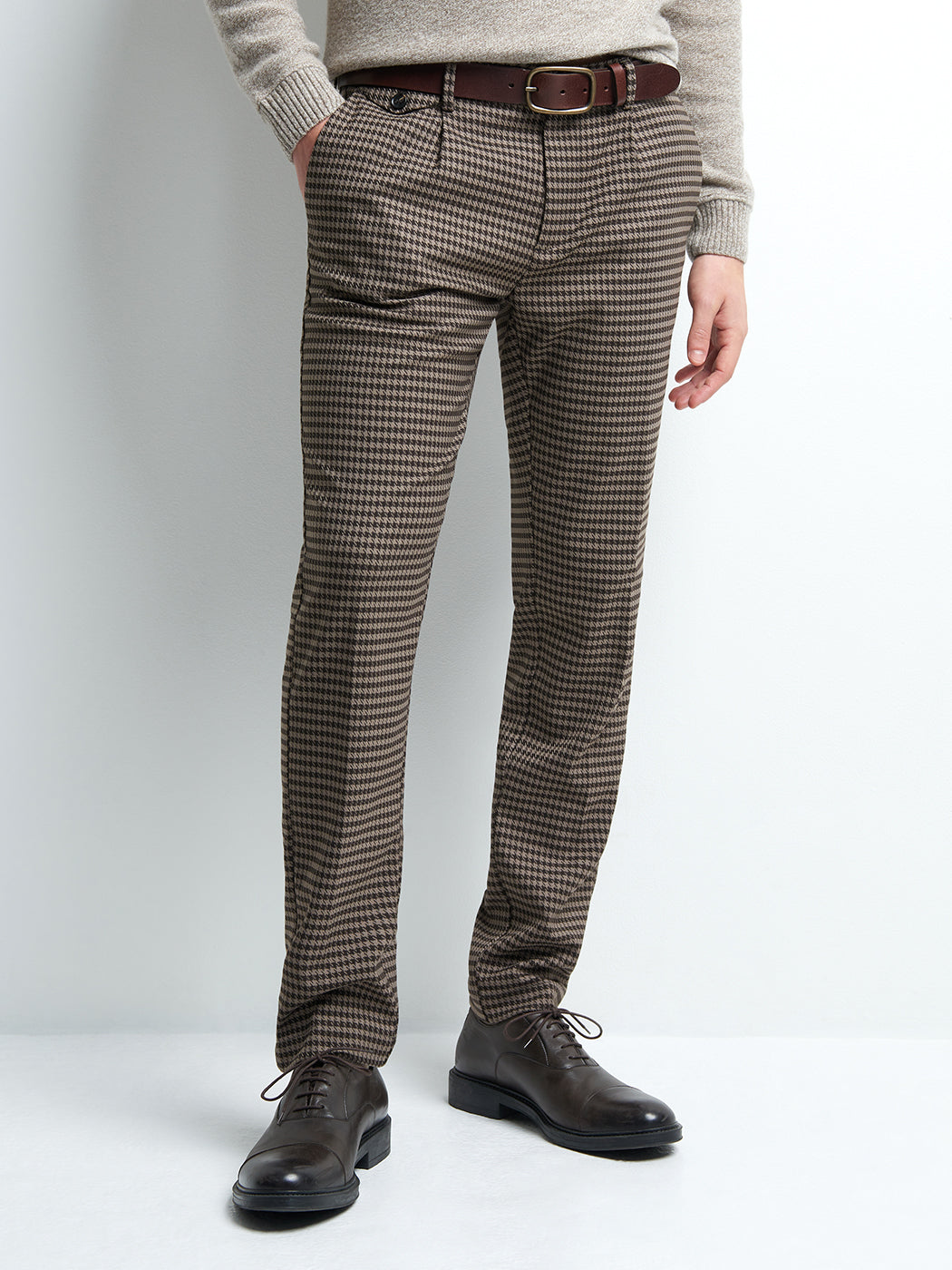 Pantalon en poly-viscose pied de poule - DEVRED 1902